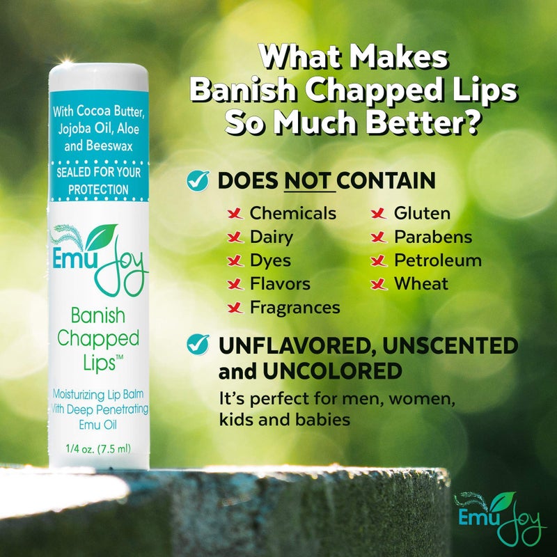 Emu Joy - Natural and Organic Emu Oil Lip Balm Hydrating, Pocket-Size Unflavored & Unscented Lip Balm with Emu Oil - Best for Severely Chapped Lips - Image 3